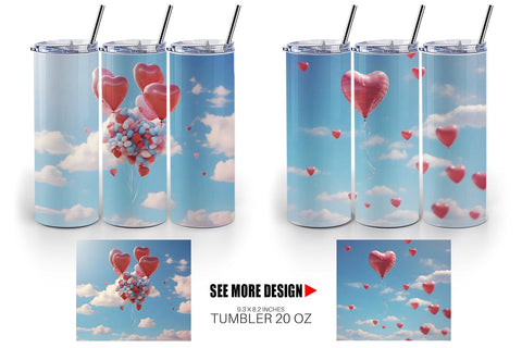 Tumbler Wrap Valentine Balloon Sublimation artnoy 