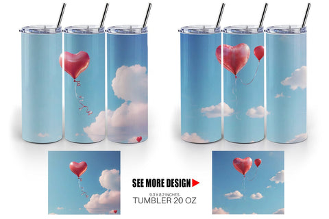 Tumbler Wrap Valentine Balloon Sublimation artnoy 