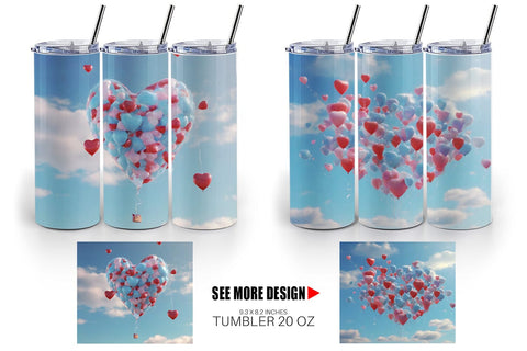 Tumbler Wrap Valentine Balloon Sublimation artnoy 
