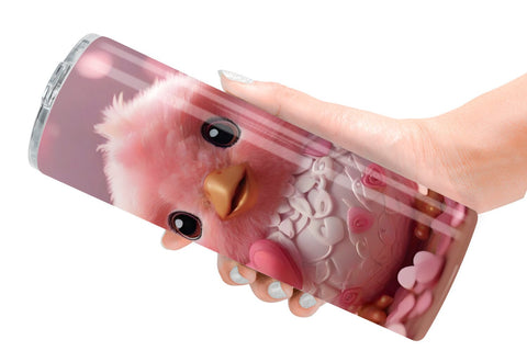 Tumbler Wrap Valentine Bird Pink Sublimation artnoy 