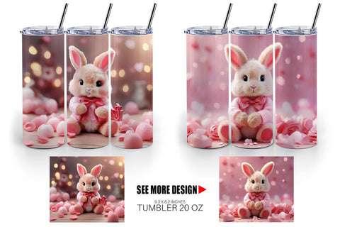 Tumbler Wrap Valentine Bunny Sublimation artnoy 