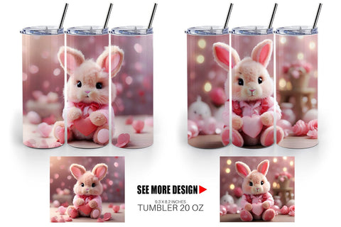 Tumbler Wrap Valentine Bunny Sublimation artnoy 