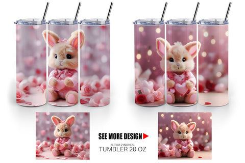 Tumbler Wrap Valentine Bunny Sublimation artnoy 