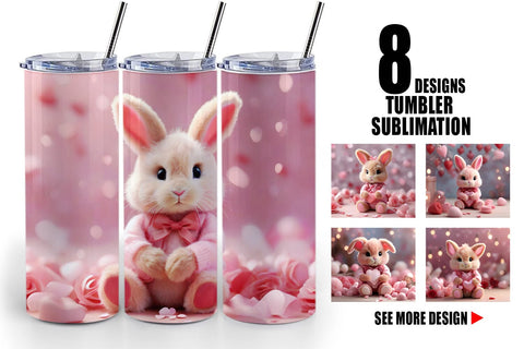 Tumbler Wrap Valentine Bunny Sublimation artnoy 