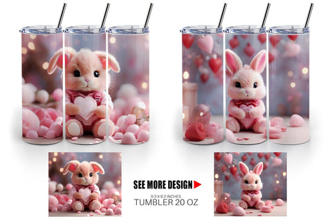 Tumbler Wrap Valentine Bunny Sublimation artnoy 