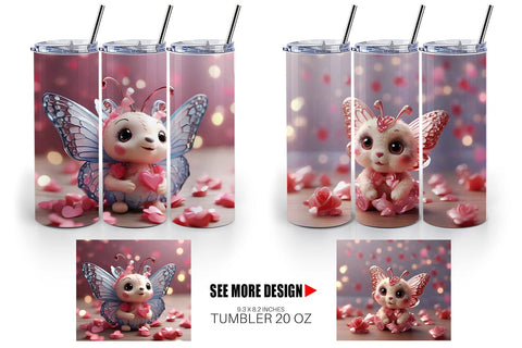 Tumbler Wrap Valentine Butterfly Sublimation artnoy 