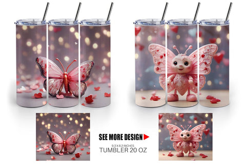 Tumbler Wrap Valentine Butterfly Sublimation artnoy 