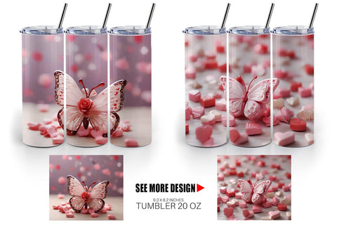 Tumbler Wrap Valentine Butterfly Sublimation artnoy 