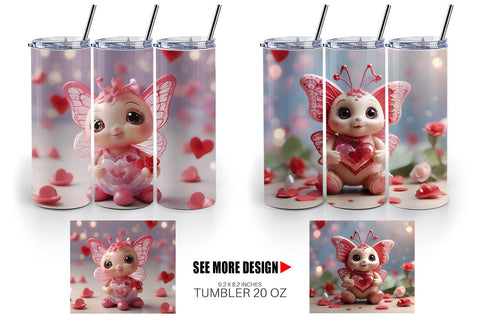 Tumbler Wrap Valentine Butterfly Sublimation artnoy 