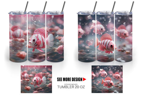 Tumbler Wrap Valentine Butterflyfish Sublimation artnoy 
