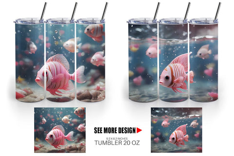 Tumbler Wrap Valentine Butterflyfish Sublimation artnoy 