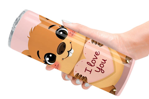 Tumbler Wrap Valentine Capybara Cartoon Sublimation artnoy 