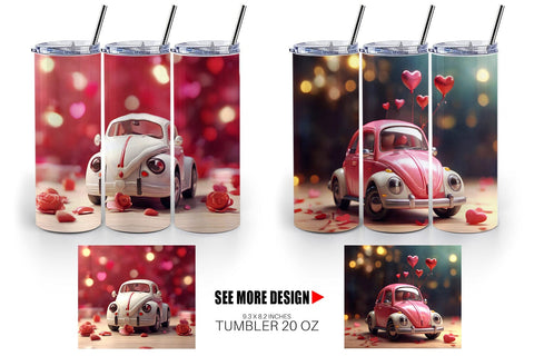 Tumbler Wrap Valentine Car Bug Sublimation artnoy 