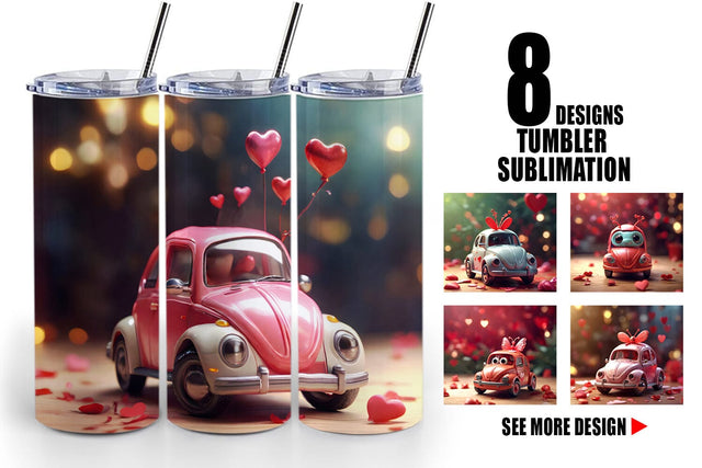 Tumbler Wrap Valentine Car Bug Sublimation artnoy 