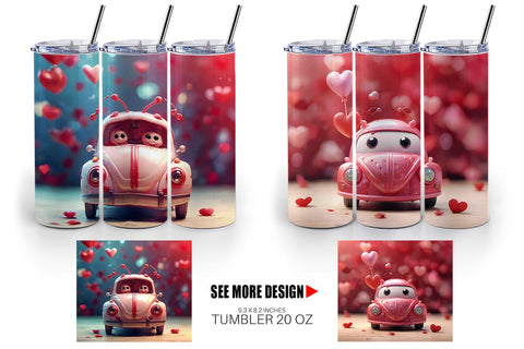 Tumbler Wrap Valentine Car Bug Sublimation artnoy 