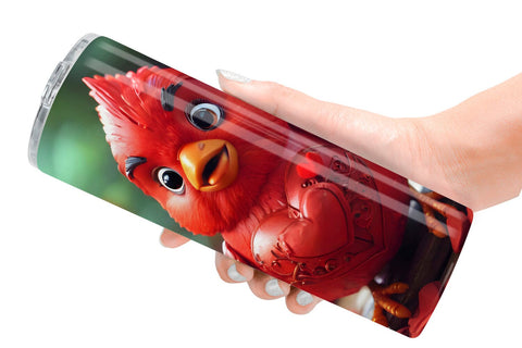 Tumbler Wrap Valentine Cardinal Bird Sublimation artnoy 
