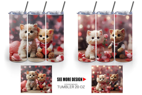 Tumbler Wrap Valentine Cat Sublimation artnoy 
