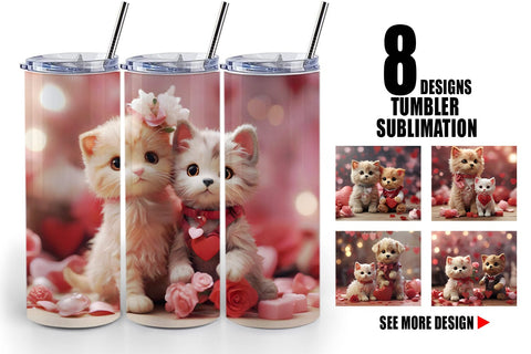 Tumbler Wrap Valentine Cat Sublimation artnoy 