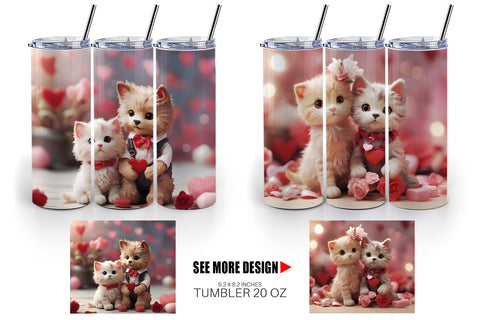 Tumbler Wrap Valentine Cat Sublimation artnoy 