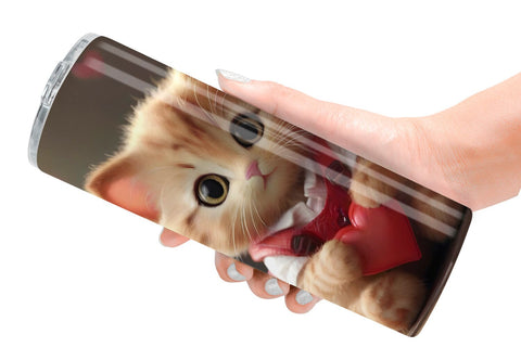 Tumbler Wrap Valentine Cat Sublimation artnoy 
