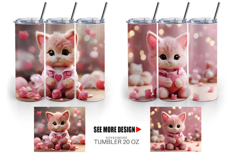 Tumbler Wrap Valentine Cat Sublimation artnoy 