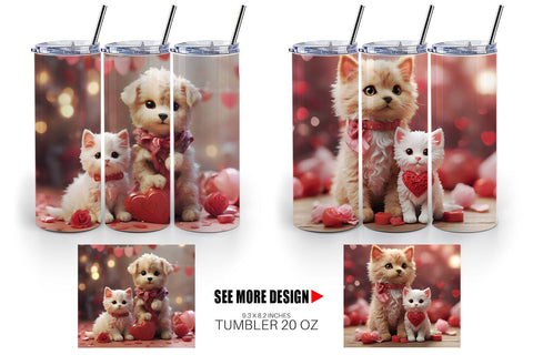 Tumbler Wrap Valentine Cat Sublimation artnoy 