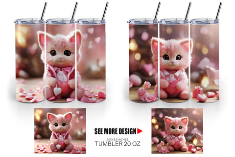 Tumbler Wrap Valentine Cat Sublimation artnoy 