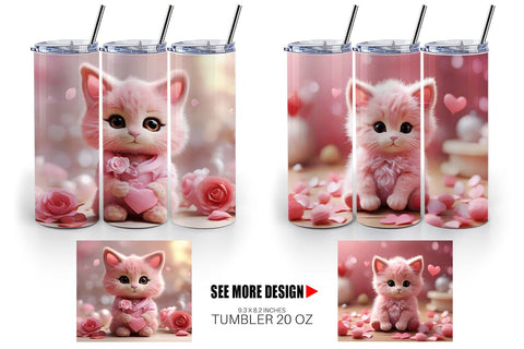 Tumbler Wrap Valentine Cat Sublimation artnoy 