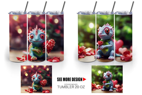 Tumbler Wrap Valentine Chameleon Sublimation artnoy 