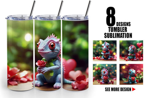 Tumbler Wrap Valentine Chameleon Sublimation artnoy 