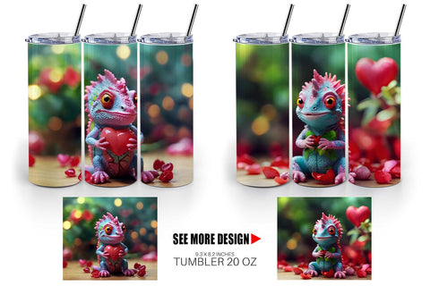 Tumbler Wrap Valentine Chameleon Sublimation artnoy 