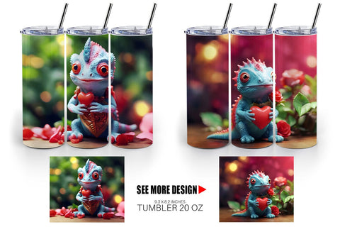 Tumbler Wrap Valentine Chameleon Sublimation artnoy 