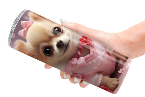 Tumbler Wrap Valentine Chihuahua Dog Sublimation artnoy 