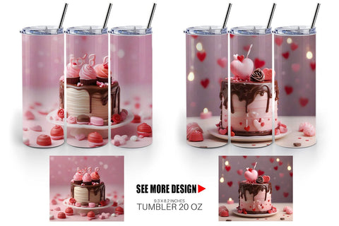 Tumbler Wrap Valentine Chocolate Cake Sublimation artnoy 