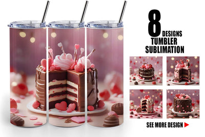 Tumbler Wrap Valentine Chocolate Cake Sublimation artnoy 