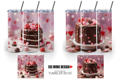 Tumbler Wrap Valentine Chocolate Cake Sublimation artnoy 