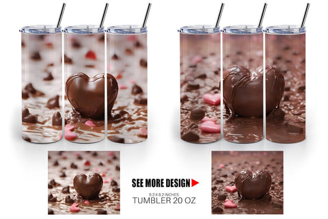 Tumbler Wrap Valentine Chocolate Heart Sublimation artnoy 