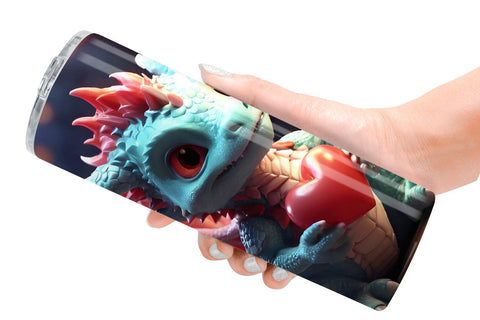 Tumbler Wrap Valentine Cute Dragon Sublimation artnoy 