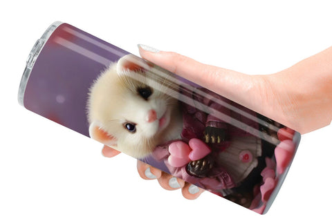 Tumbler Wrap Valentine Cute Ferret Sublimation artnoy 