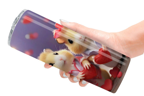 Tumbler Wrap Valentine Cute Hamsters Sublimation artnoy 