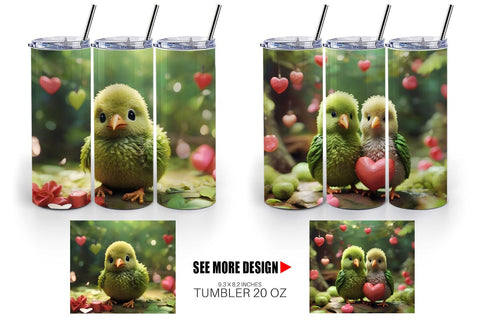 Tumbler Wrap Valentine Cute Kiwi Bird Sublimation artnoy 