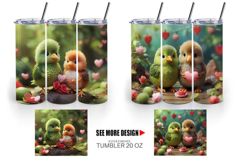 Tumbler Wrap Valentine Cute Kiwi Bird Sublimation artnoy 