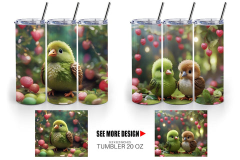 Tumbler Wrap Valentine Cute Kiwi Bird Sublimation artnoy 