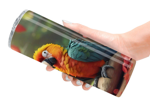 Tumbler Wrap Valentine Cute Macaw Bird Sublimation artnoy 