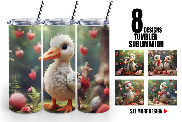 Tumbler Wrap Valentine Cute Stork Sublimation artnoy 
