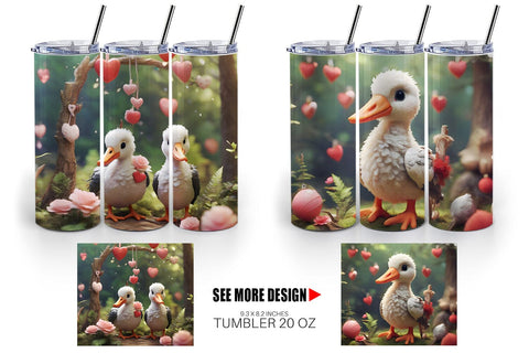 Tumbler Wrap Valentine Cute Stork Sublimation artnoy 