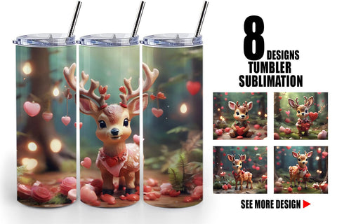 Tumbler Wrap Valentine Deer Sublimation artnoy 