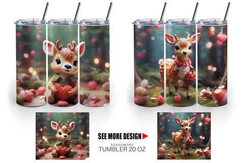 Tumbler Wrap Valentine Deer Sublimation artnoy 