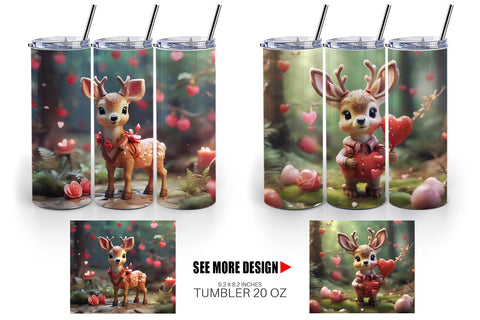 Tumbler Wrap Valentine Deer Sublimation artnoy 