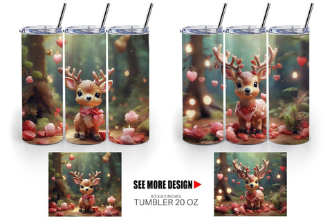 Tumbler Wrap Valentine Deer Sublimation artnoy 